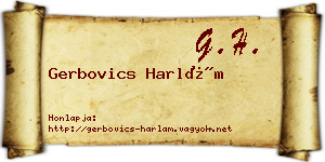 Gerbovics Harlám névjegykártya
